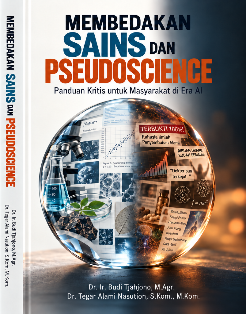 Sampul buku Membedakan Sains dan Pseudoscience: Panduan Kritis untuk Masyarakat di Era AI